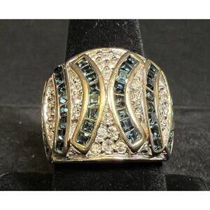 Vintage 18K GE Rhinestone Chunky Cocktail Men’s Pinky Ring Size 10.25